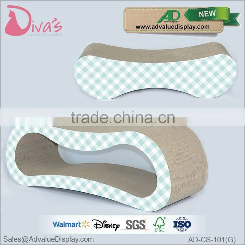 Wholesale pet toy product manufacturer corrugated indoor cat house cardboard cat scratcher with catnip
