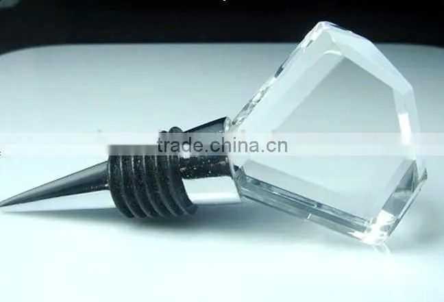 Clear Crystal Wine Stopper With Personalized Logo For Wedding Favor