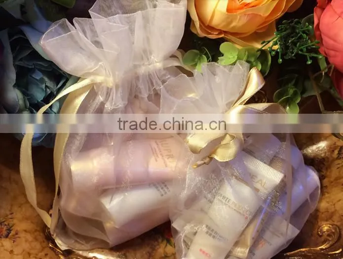 Customized cheap small drawstring Organza Gift Bag