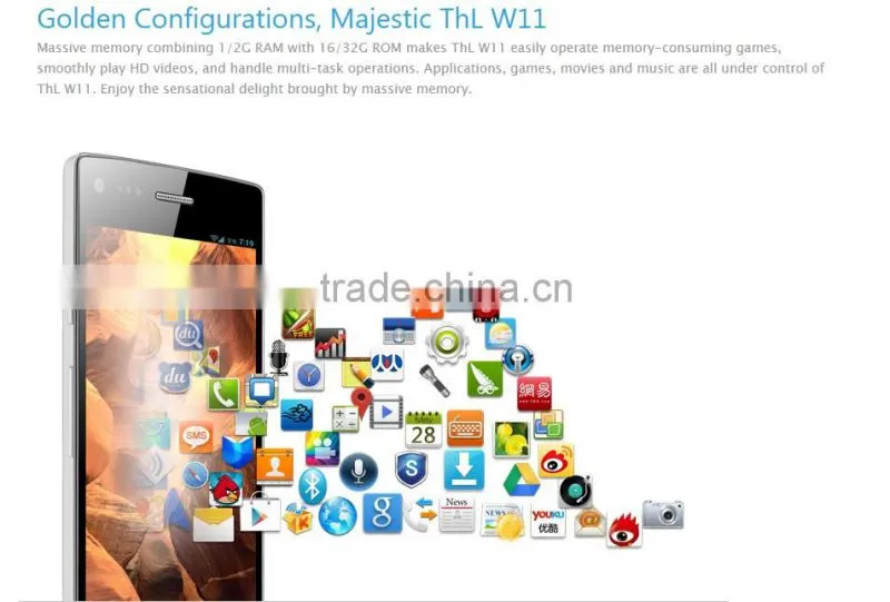 Original 13MP+13MP Dual Camera ThL W11 Monkey King MTK6589T Quad core 5.0inch FHD OGS 2GB RAM 32GB ROM Mobile Phone