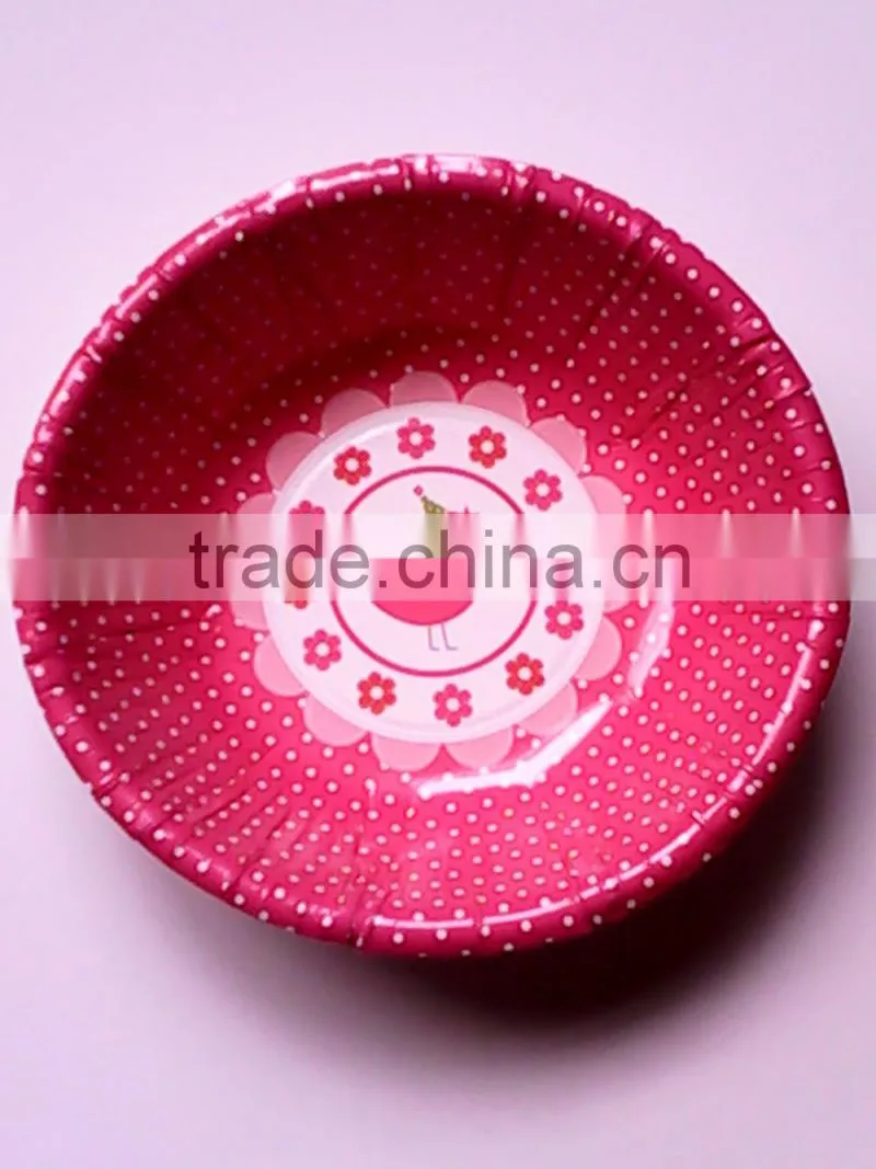 7" disposable logo printing rice paper water bowlrice paper water bowl