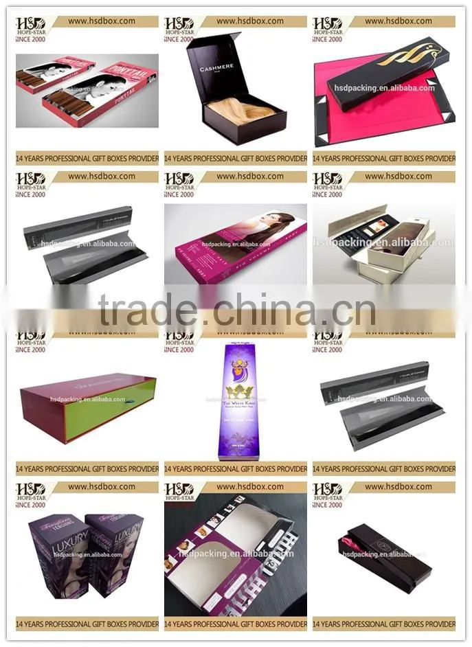 High Quality Hot Sale Black Luxury Printing customized hair wig box packaging