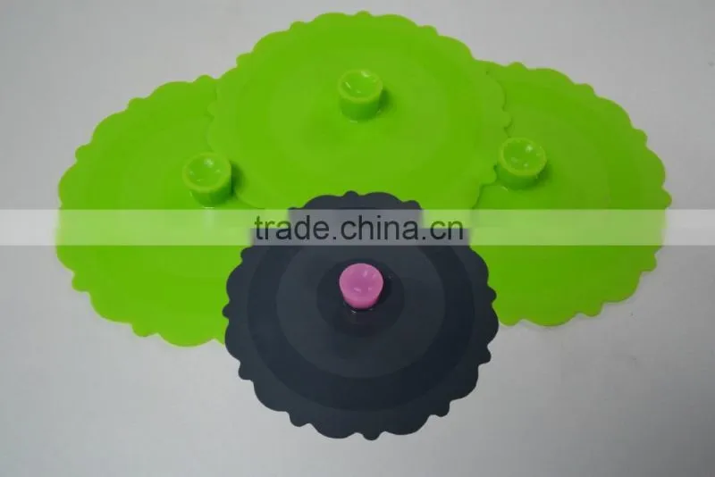 OEM logo Silicone Cups & Saucers Drinkware Type universal silicone lid