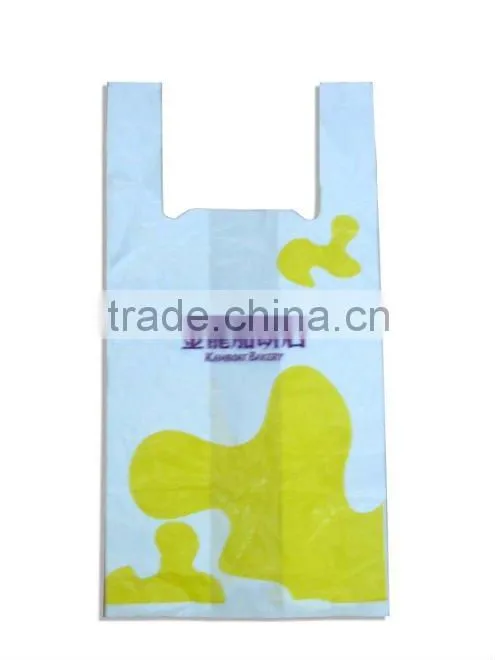 supermarket Custom design plastic T-shirt bag with logo Selling point