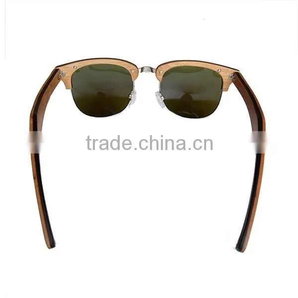 2016 New Design Duwood blue Sunglasses Half Frame Wood Sunglasses