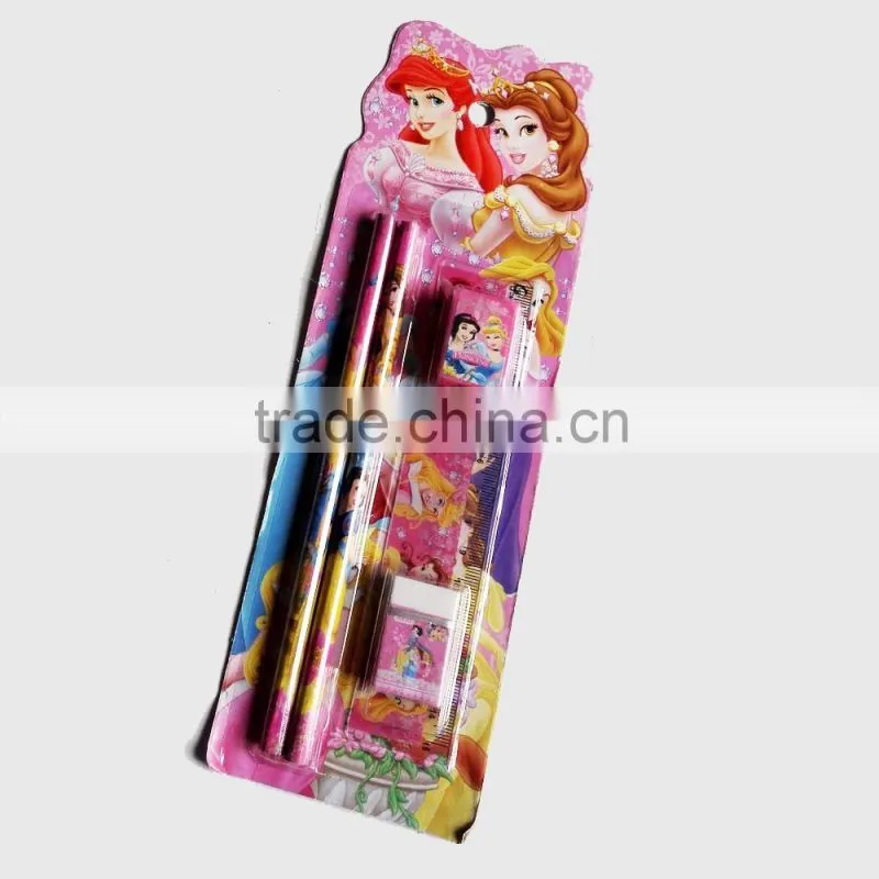 pencil eraser sharpener and ruler set / stationery set