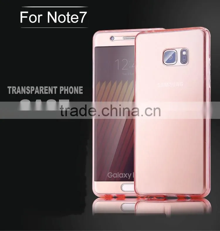 Soft TPU Transparent Case for Samung Note 7 360 Full Body Protective Cover Cases Front Touch Screen Back Cover