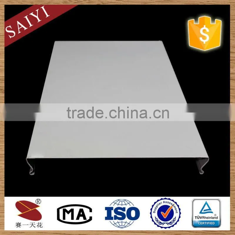 Smoke proof white suspended strip metal ceiling