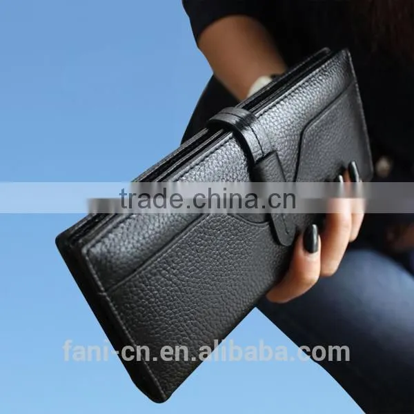 Chinese designer design genuine leather clutch purse for ladies with luxury appearance