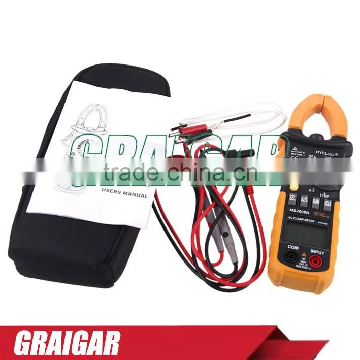 HYELEC MS2008B Professional Digital AC Clamp Meter 4000 Counts w/ Back light multimeter Tester Electrical Multimetro
