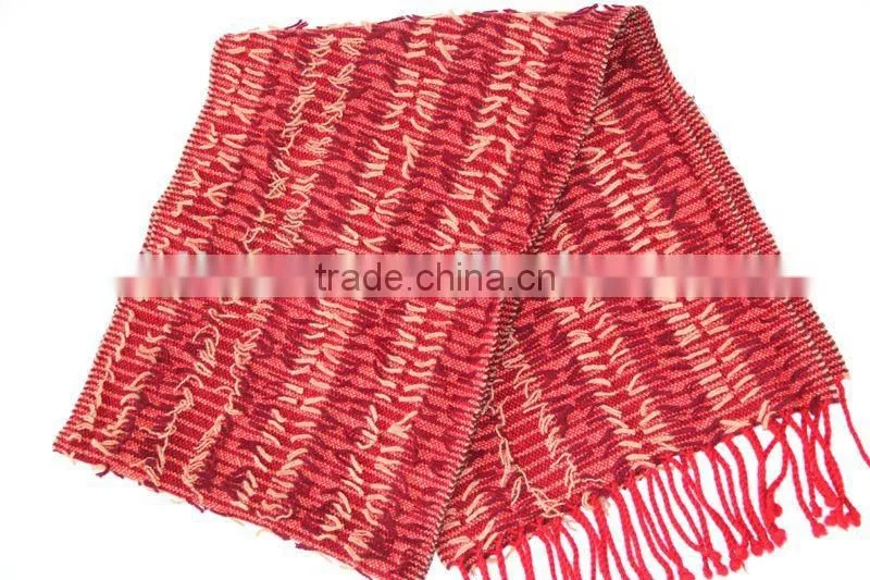 casual wool cashmere warp knitted scarfs