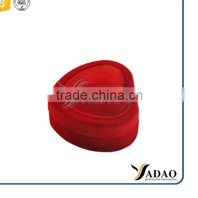 red color heart shape velvet packaging ring box