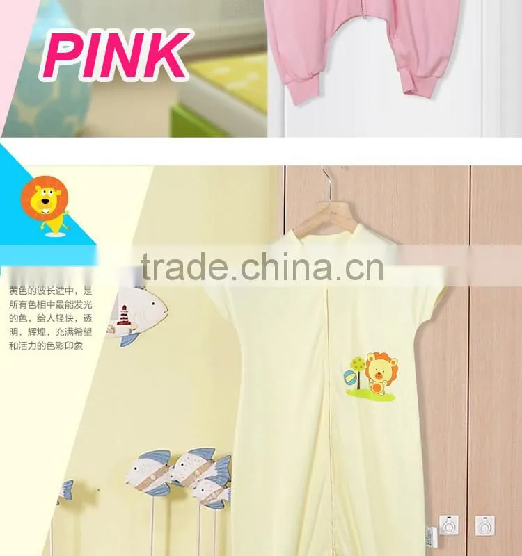 100% cotton anti kicking infant baby short sleeve child foot sleeping ba0g for summer cute lion cartton blue style