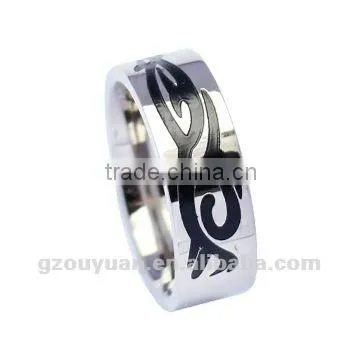 Black antique titanium diamonds inlaid ring