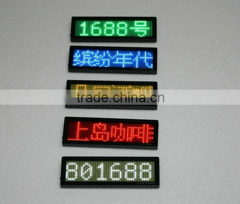 Sinoela led scrolling message name badge, led name badge with cover, rechargeable led name badge