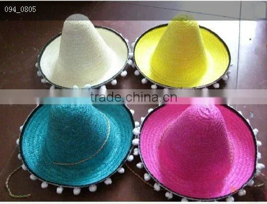 wide brim sombrero straw hat
