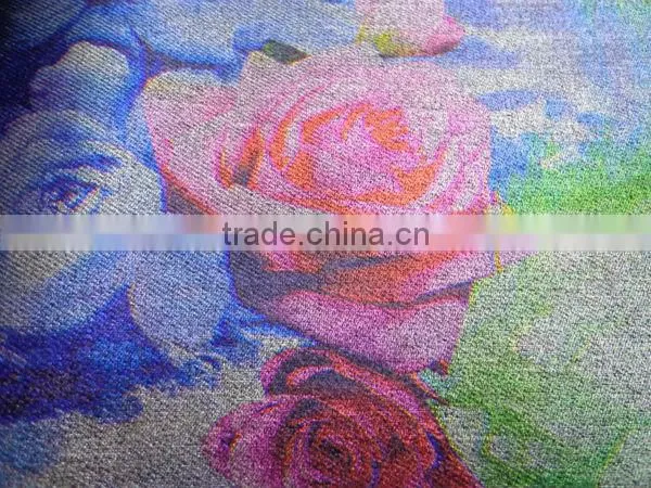 Cotton Rose Print Fabric for Denim Pattern 2m1318