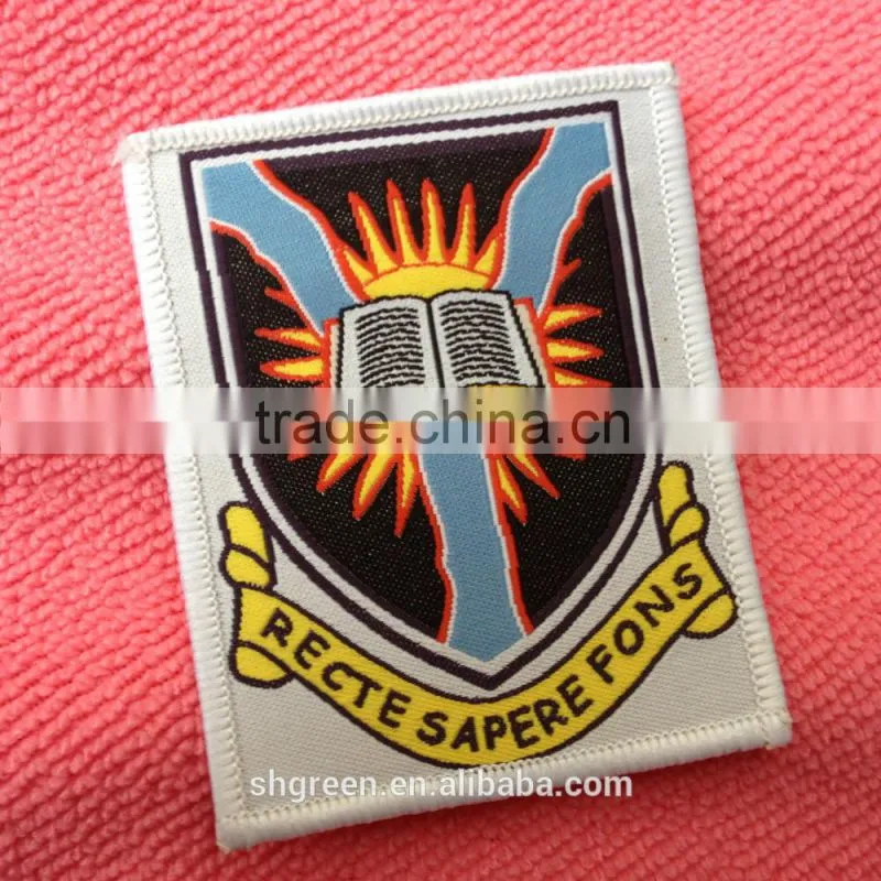 White soft damask woven label for children clothing