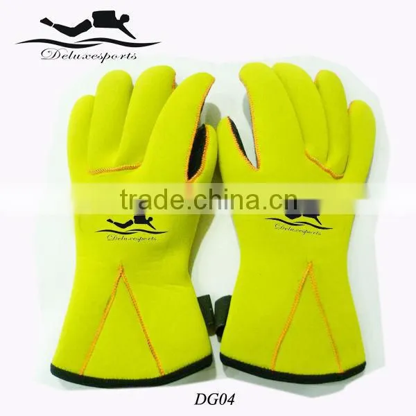 Fluo color diving gloves football net palm gloves for divers