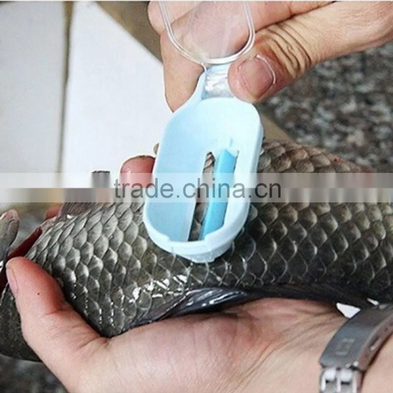 Fish Scale Scraper Remover Scaler Cleaner Peeler Fish Skinner Fish Server with Cover Kitchen Cutlery User-friendly