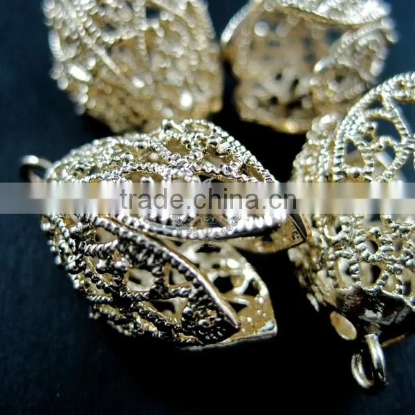 18x33mm 14K light gold plated zircon flower DIY earring chandelier supplies 1850178