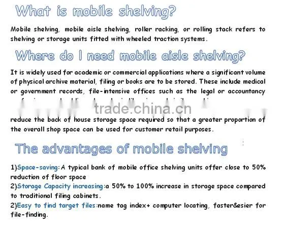 Mobile Shelving System,Metal File Storage Shelf