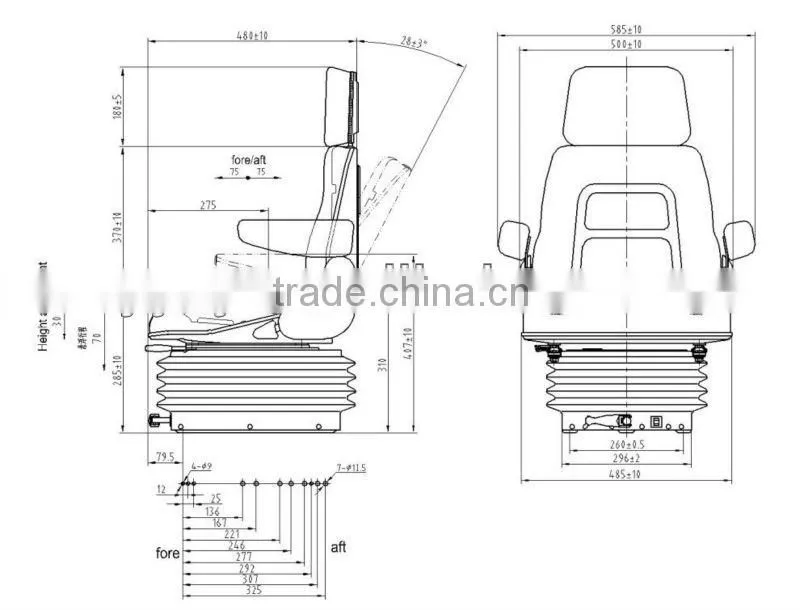 Mechanical suspension forklift seat