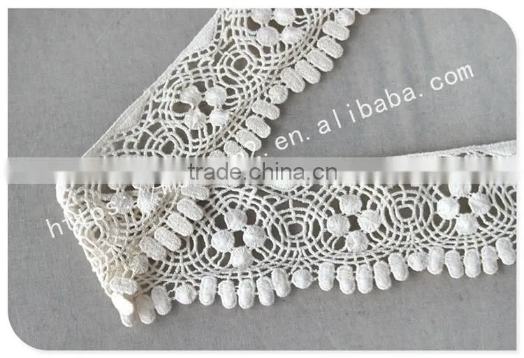 Newest design 6.5cm width cotton indian saree border lace trim wholesale