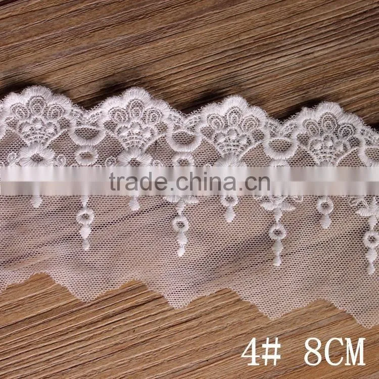 LLS008 Fancy personized white lace trim wholesale