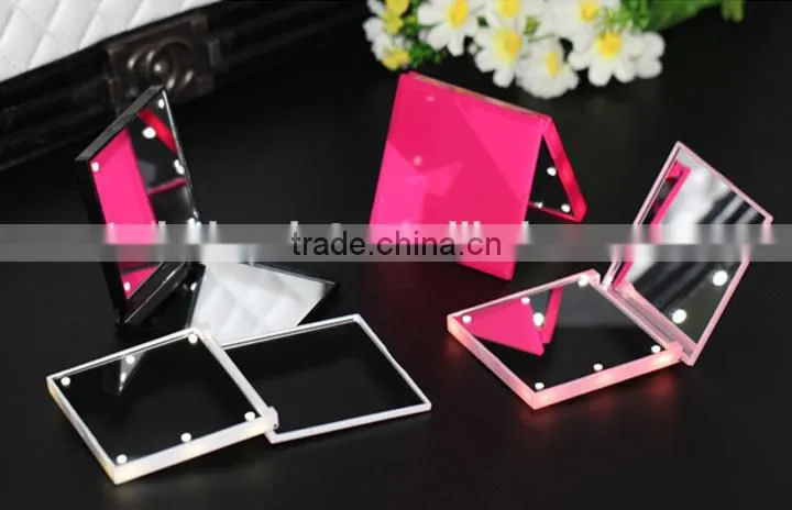 Led Lighted Compact Travel Makeup Mirror