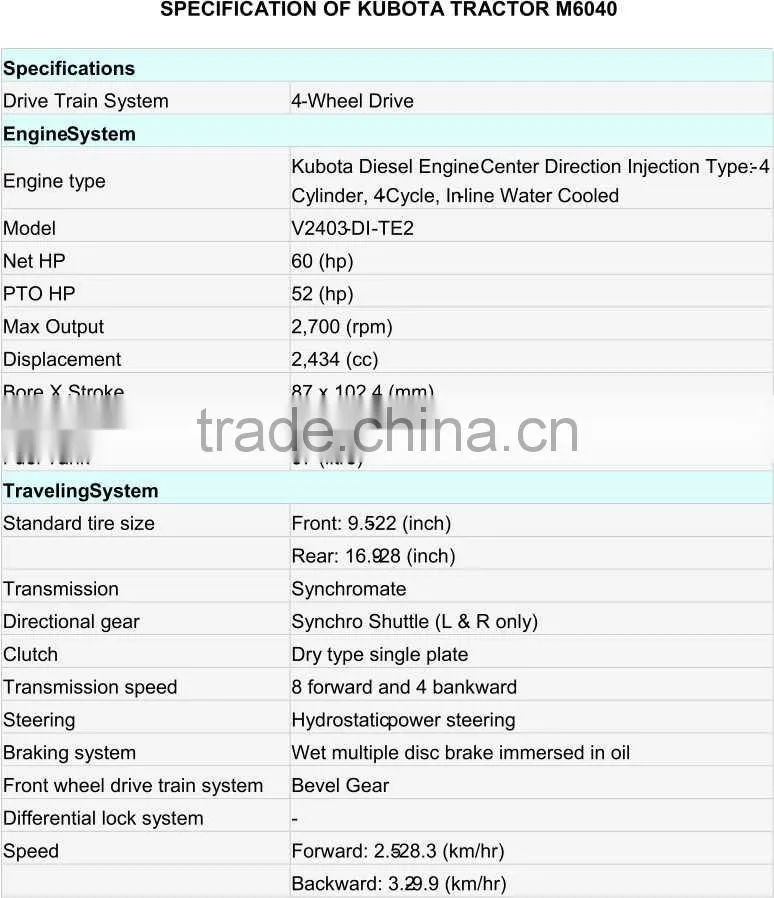TRACTOR NEW 6040
