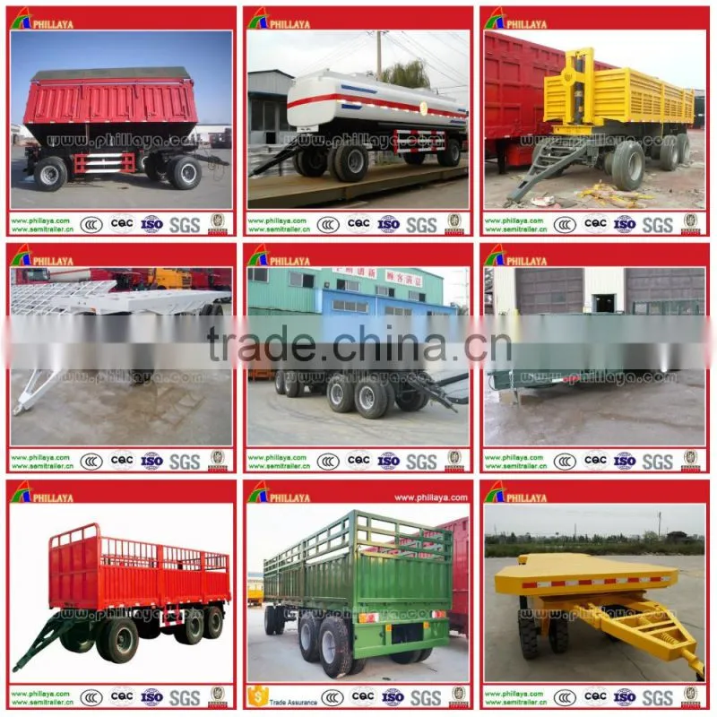 Full Type Flatbed Skeleton 20FT Shipping Container Dolly Transport Trailer With Turntable Drawbar