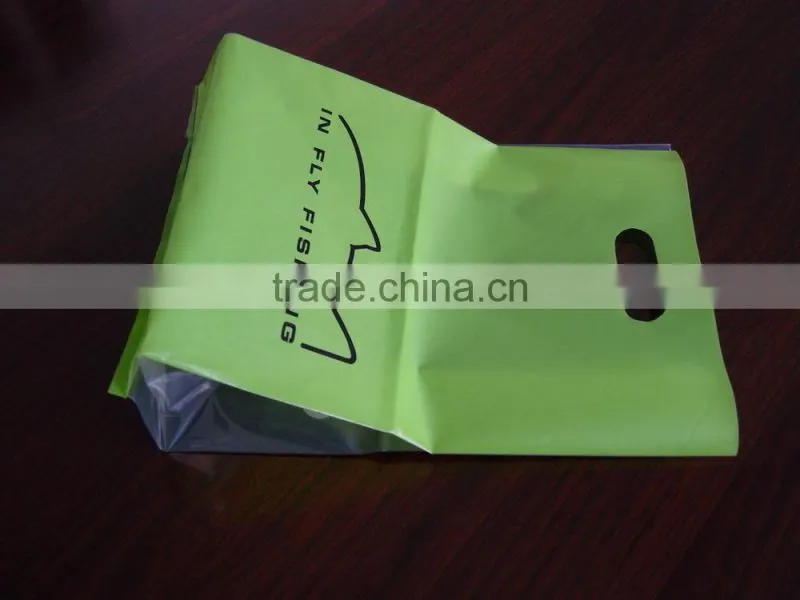 Colorful printed LDPE die cut handle plastic bags