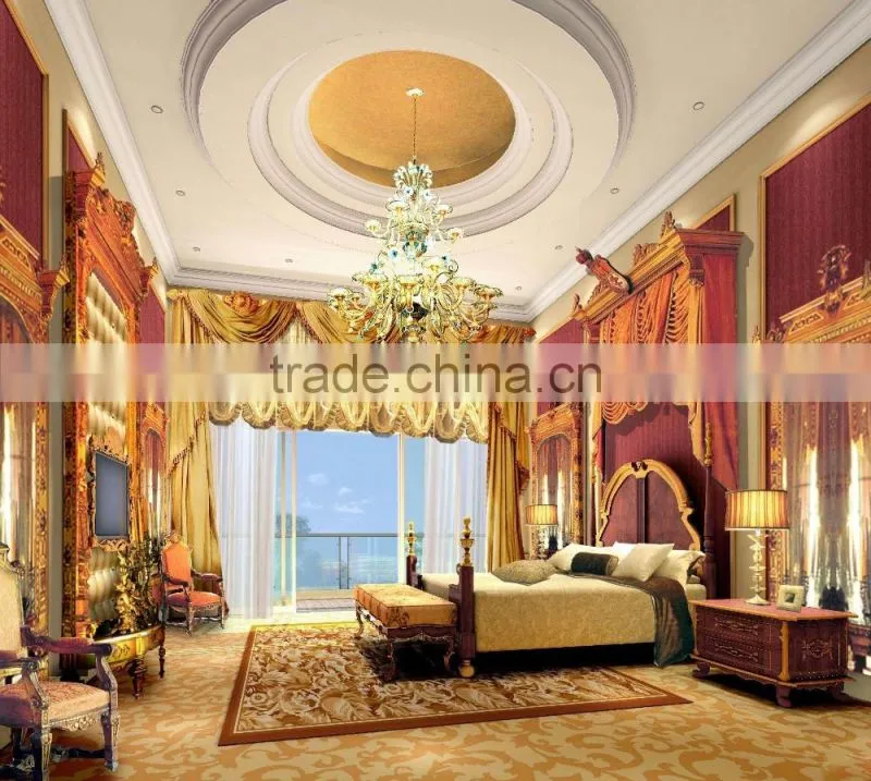 Classical European Style 3D Rendering Design for Master Bedroom of Luxury Villa