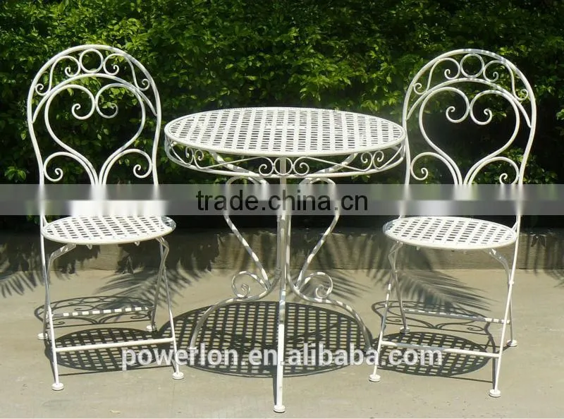 Outdoor Garden Furniture Steel Love 2 Chairs With Dinning Table
