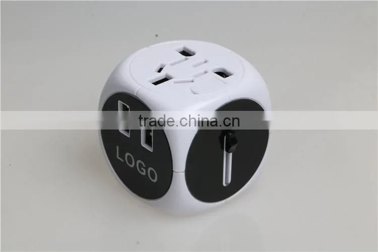 Newest Travel Adapter Universal Plug to American Power Adapter With double USB port 250V 2500Ma Universal Travel