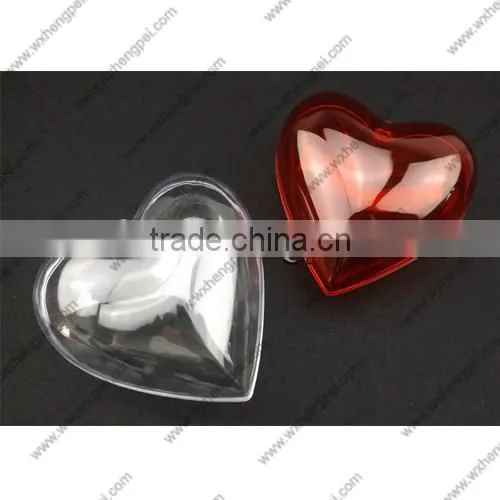 Cleverish portable cute transparent heart-shaped plastic storage jewelry wedding box kit