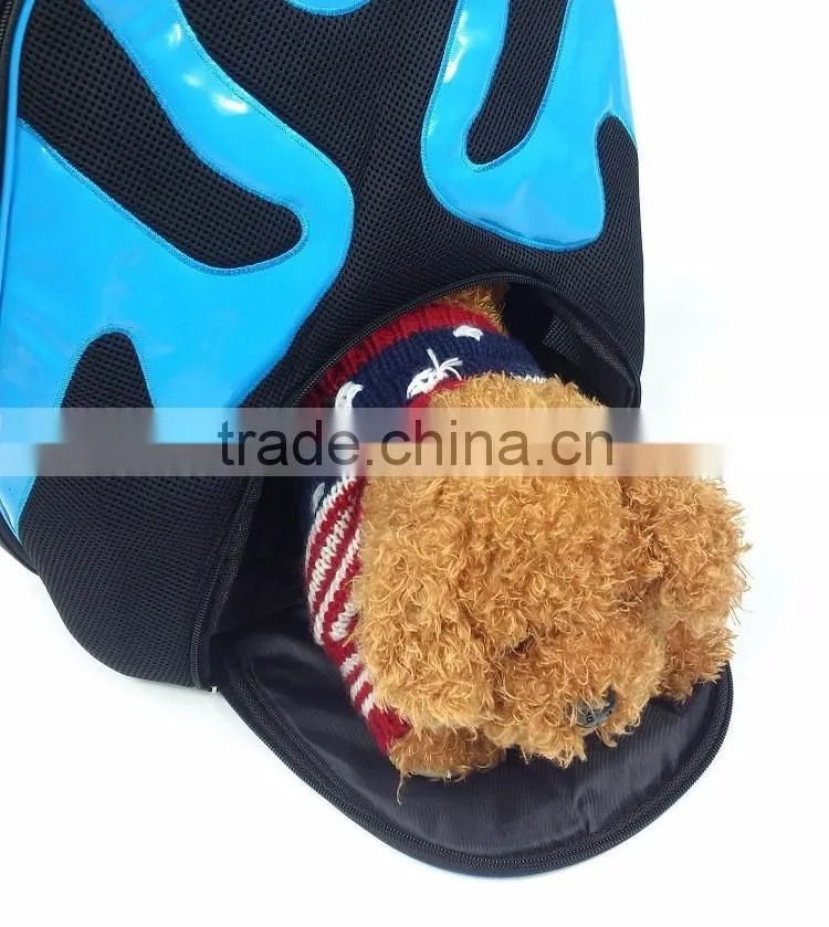 Factory Directly Outdoor Travel Pet Carrier Side Open Dog Cat Backpack, Fashion Design Net Cloth Breathable Pet Carrier Backpack