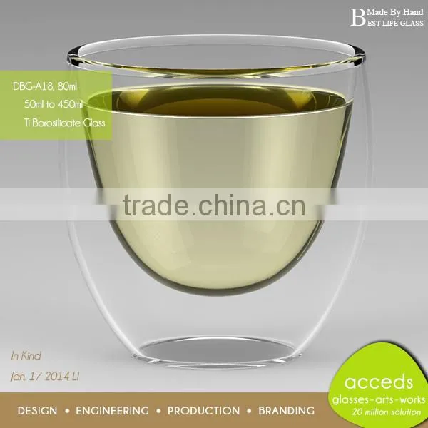 Double Insulated Clear / Color Borosilicate Thermo Cup