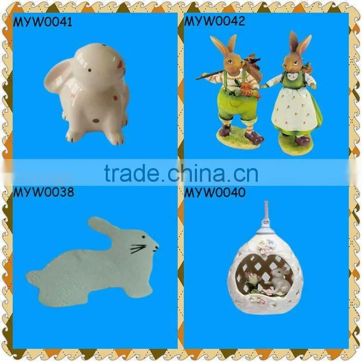 Pretty easter ceramic rabbit and cabbage