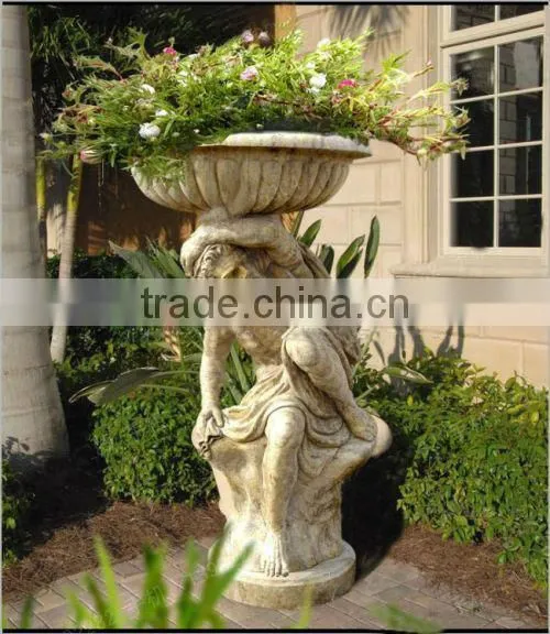 Hand Carved Granite Flower Pot