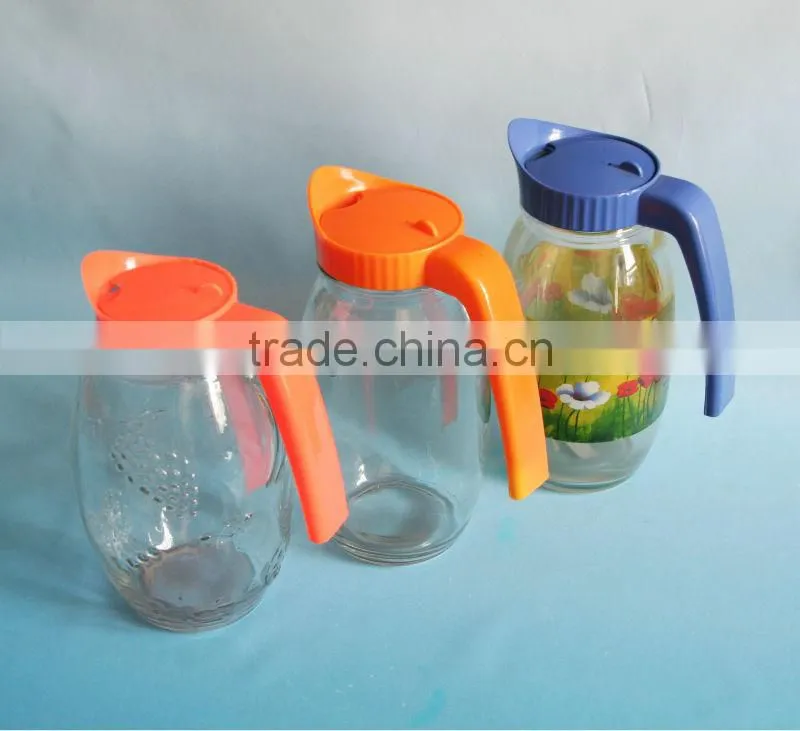 1.2L glass water jug carafe with screw cap D001