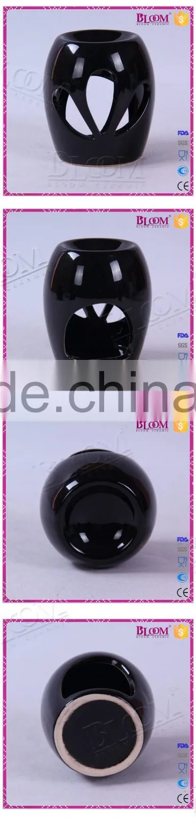 black wholesale ceramic oil burners for decoration