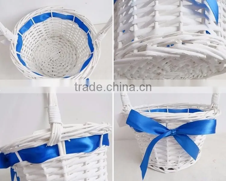 Fabric liner handwoven cheap fancy small oval wicker holiday gift basket