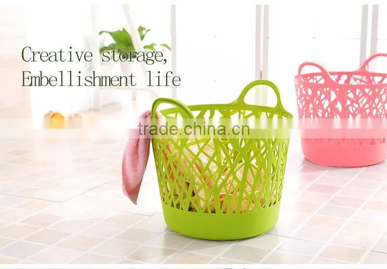 Hotsale round Large new PE plastic laundry basket with handle
