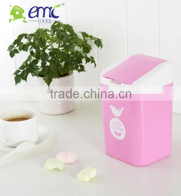 Plastic round desktop bin PP with lid office
