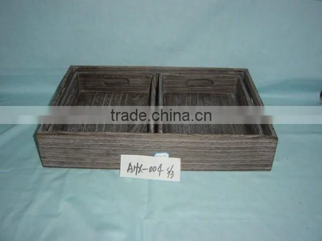 multifunctional handmade flat base wooden tray