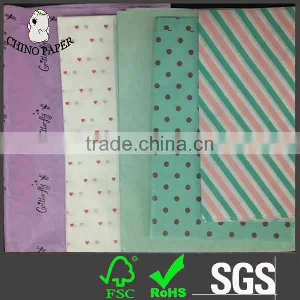 White logo printed on white tissue paper for luxury gift wrapping