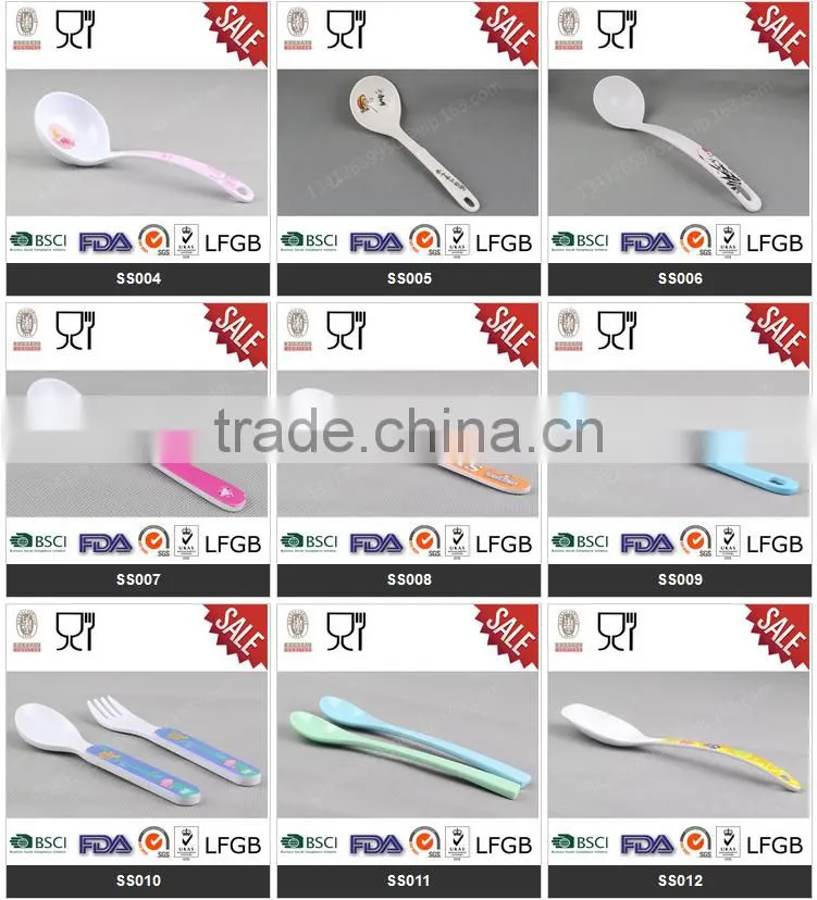 Food grade 100% melamine kids children spoons set/3pcs kids dinnerware set
