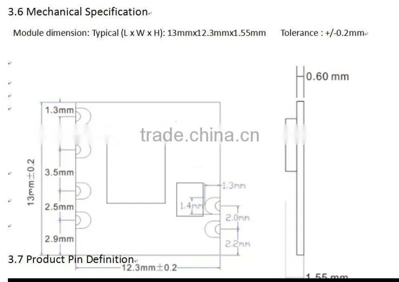 RTL8188ETV WIFI module wireless module tablet dedicated signal receiver module BL-R8188EU1-ETV-2.7